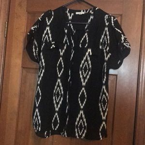 Sheer Aztec short sleeve shirt
